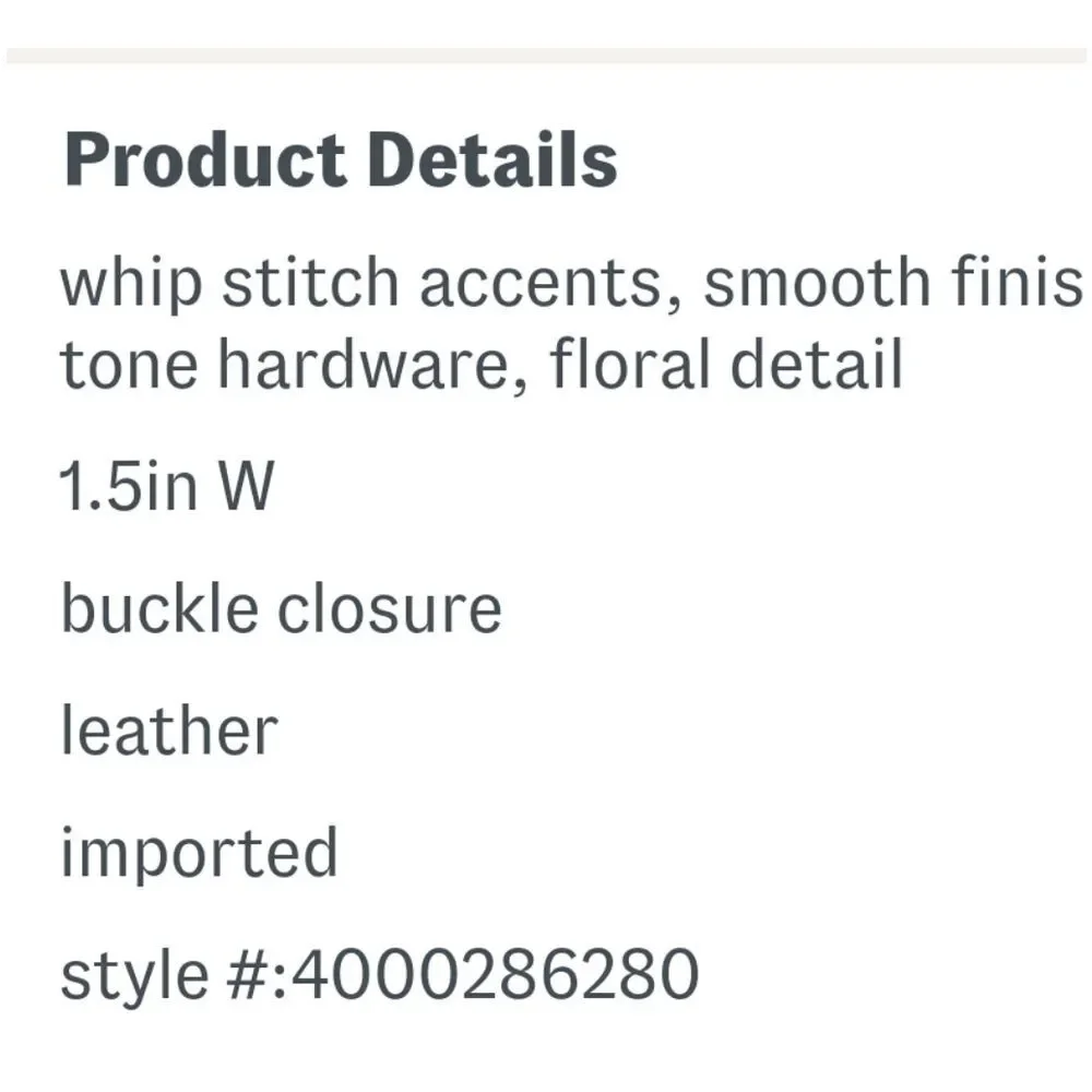 Patricia Nash Astrid Flower Buckle‎ Leather Belt